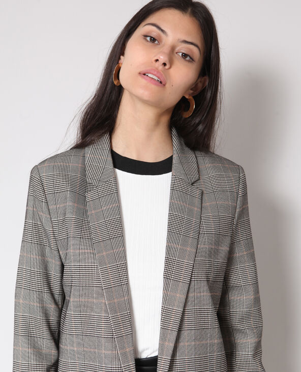 Blazer à carreaux gris clair - Pimkie