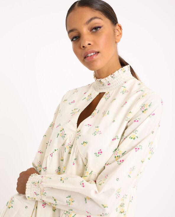 Robe à petites fleurs écru - Pimkie
