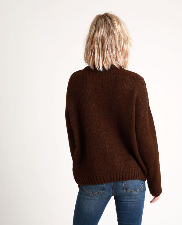 Pull torsadé marron - Pimkie