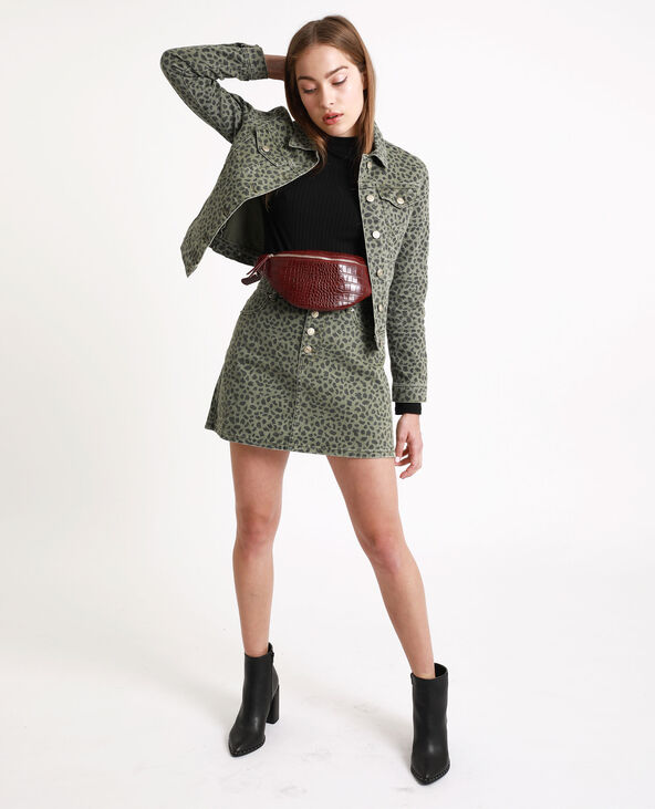 Veste en jean imprimée vert kaki - Pimkie