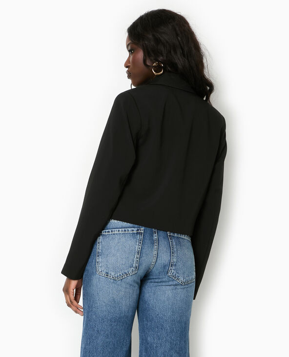 Veste city droite et courte noir - Pimkie