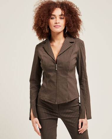 Chemise tailleur zippée marron - Pimkie