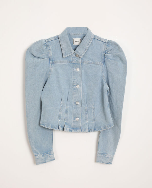 Veste en top jean epaule bouffante