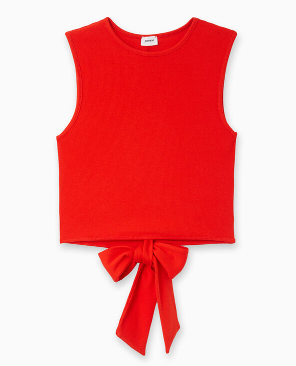 Débardeur en maille côtelée avec cut-out dos rouge - Pimkie
