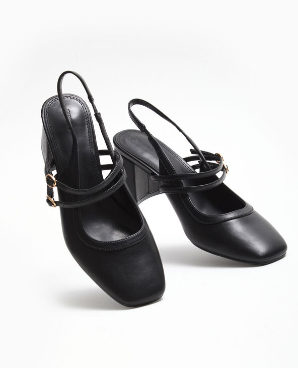 Babies bouts carrés avec talons ouverts noir - Pimkie