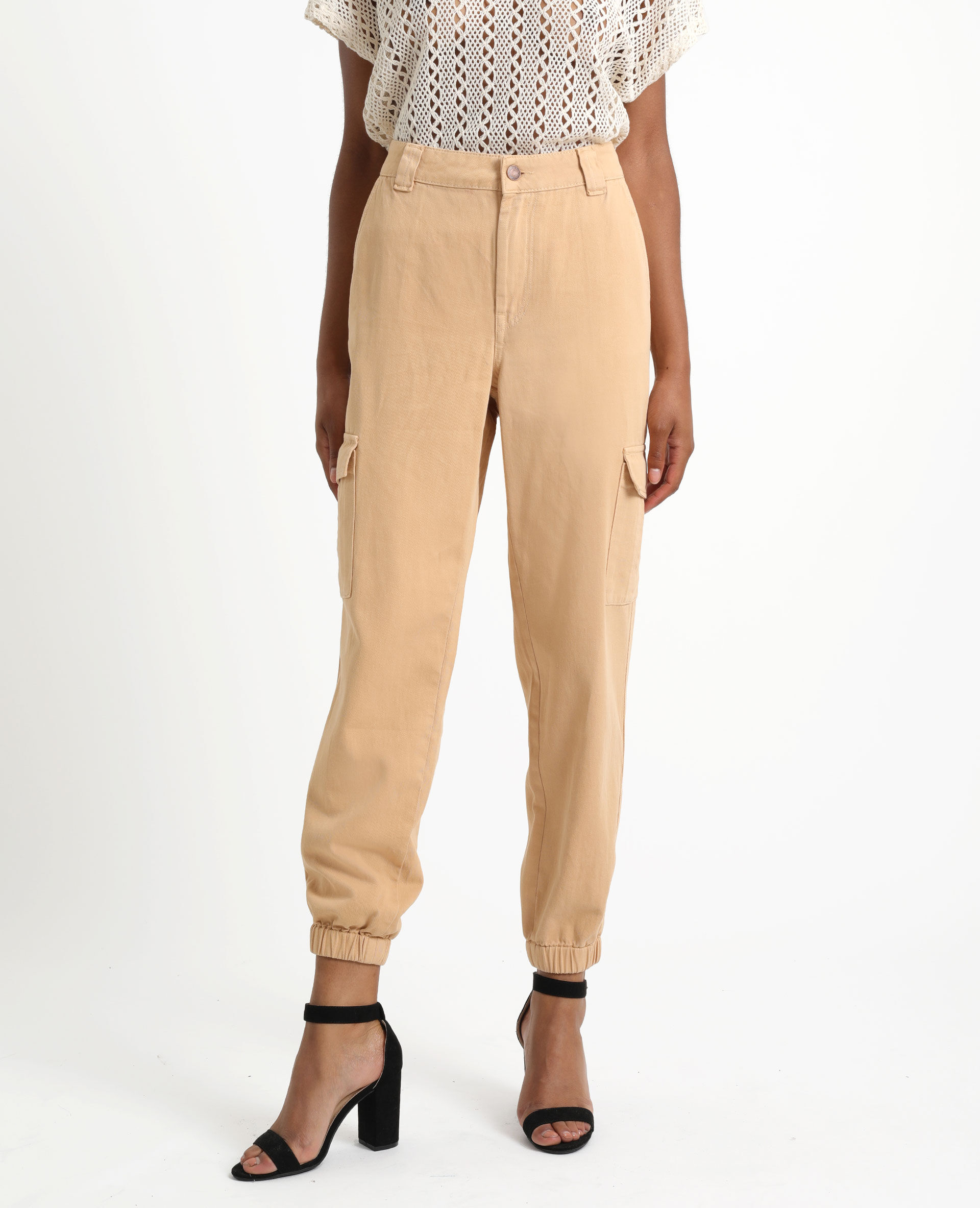 Pantalon cargo beige - 140946E16A07 | Pimkie