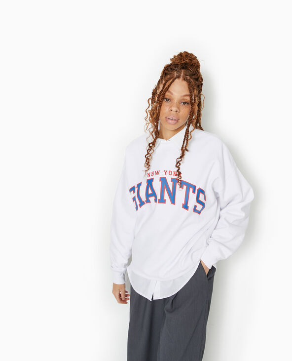 Sweat oversize avec print et broderie GIANTS blanc - Pimkie