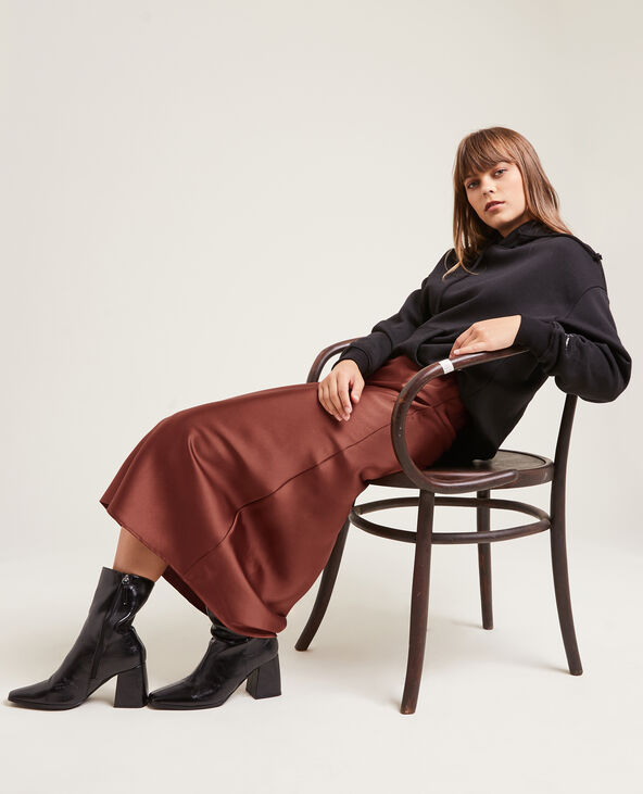 Jupe longue en satin orange - Pimkie