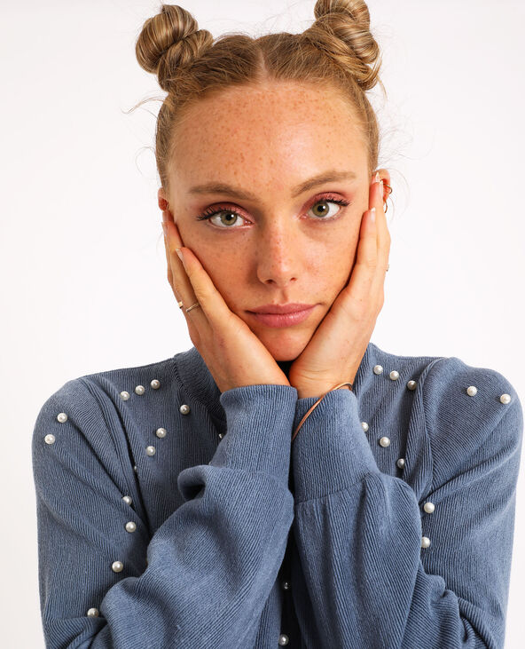 Petit pull à perles gris foncé - Pimkie