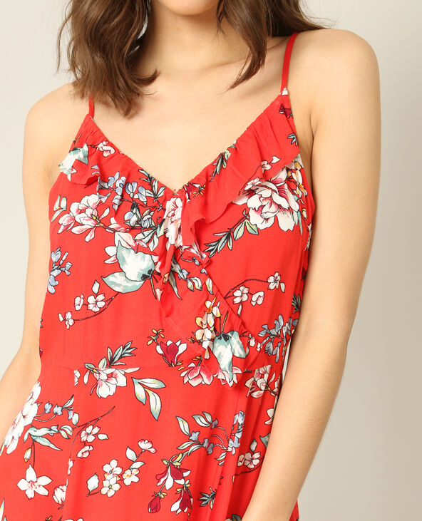 Robe imprimé fleuri rouge - Pimkie