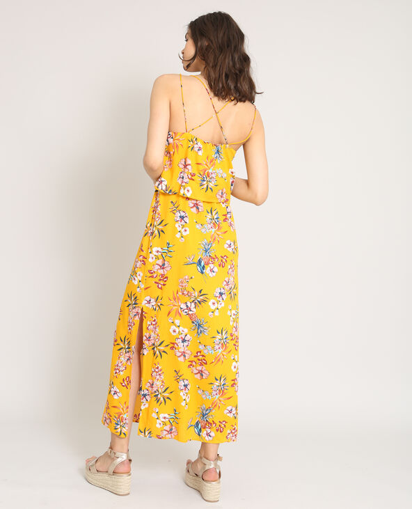 Robe longue à fleurs orange - Pimkie