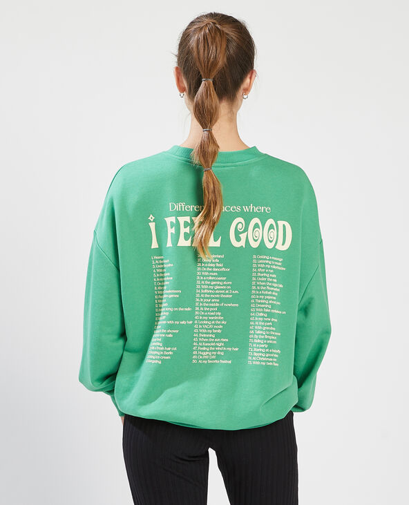 Sweat col rond vert olive - Pimkie