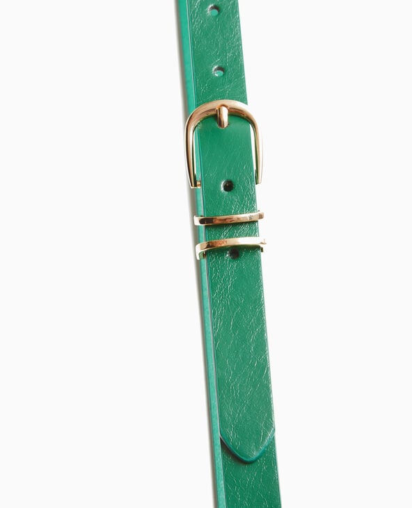 Ceinture fine avec boucle dorée vert foncé - Pimkie