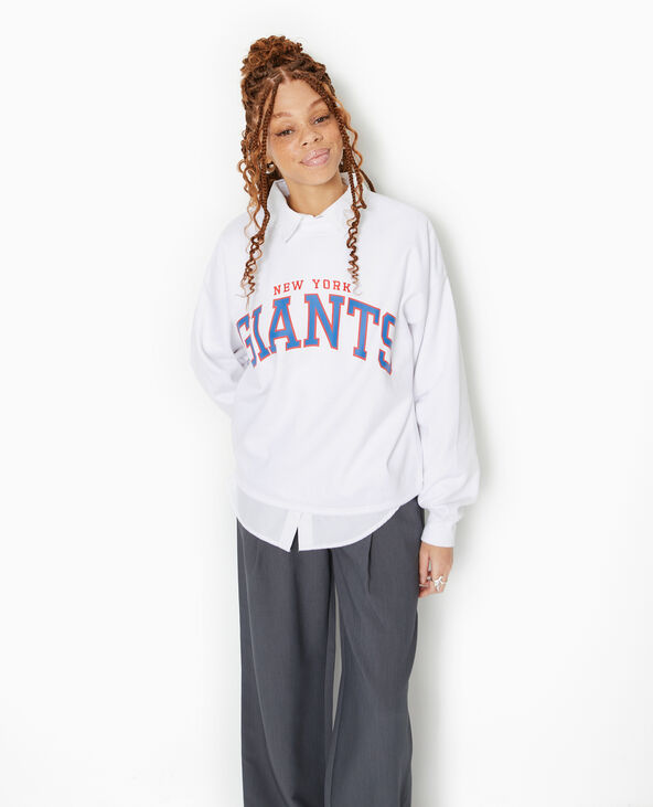 Sweat oversize avec print et broderie GIANTS blanc - Pimkie