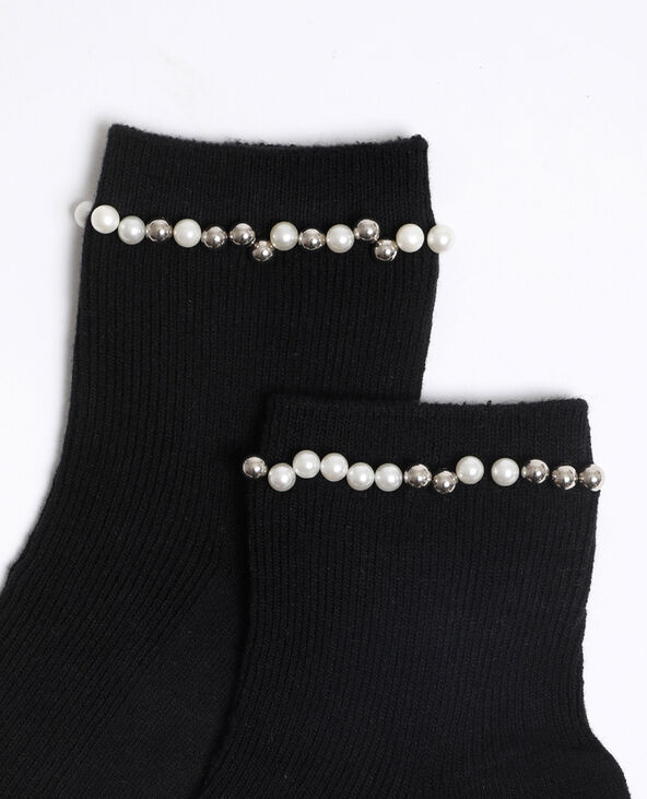 Chaussettes à perles noir - Pimkie