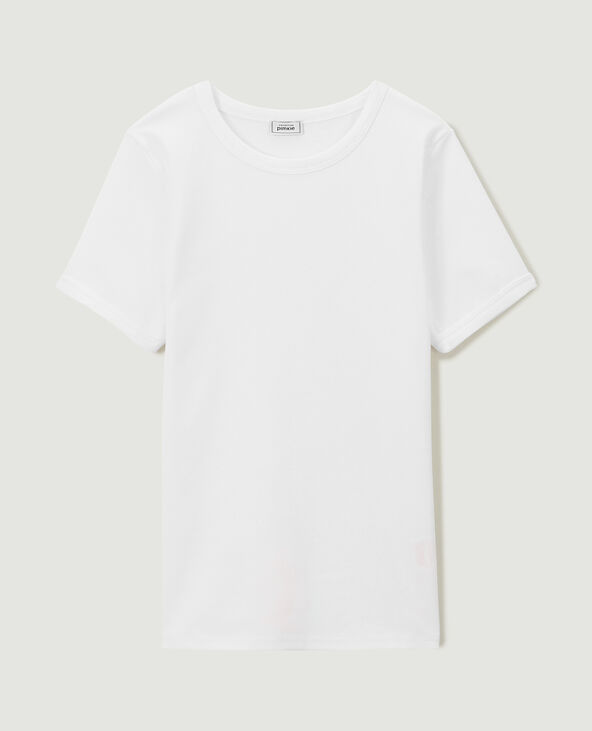 T-shirt col rond blanc - Pimkie