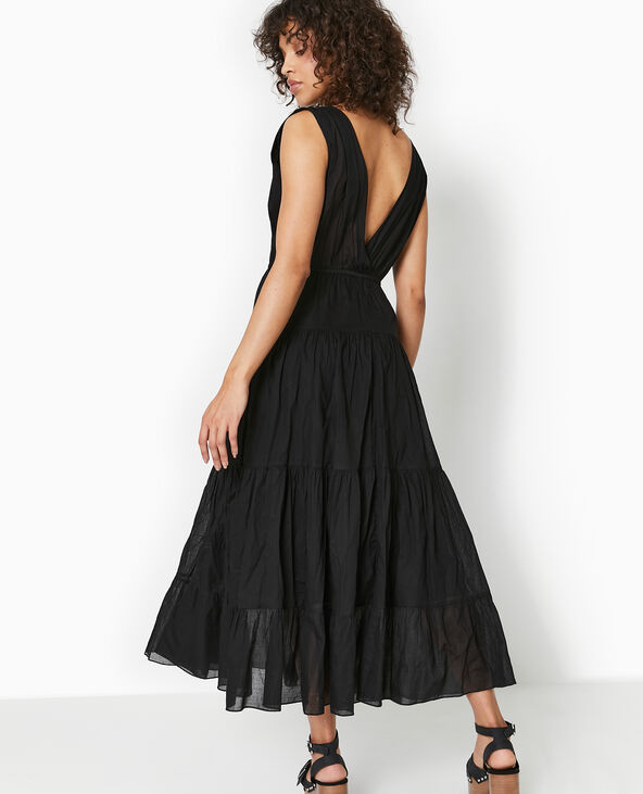 Robe longue et evasee en voile de coton