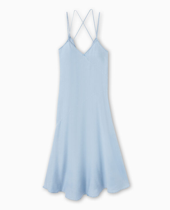 Robe longue en tissu effet jean bleu - Pimkie