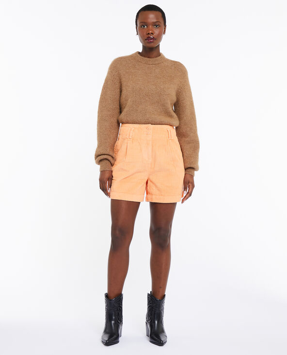 Short velours taille haute avec pinces orange - Pimkie