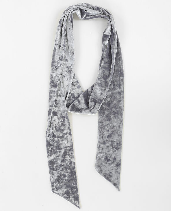 Foulard cravate velours argenté - Pimkie