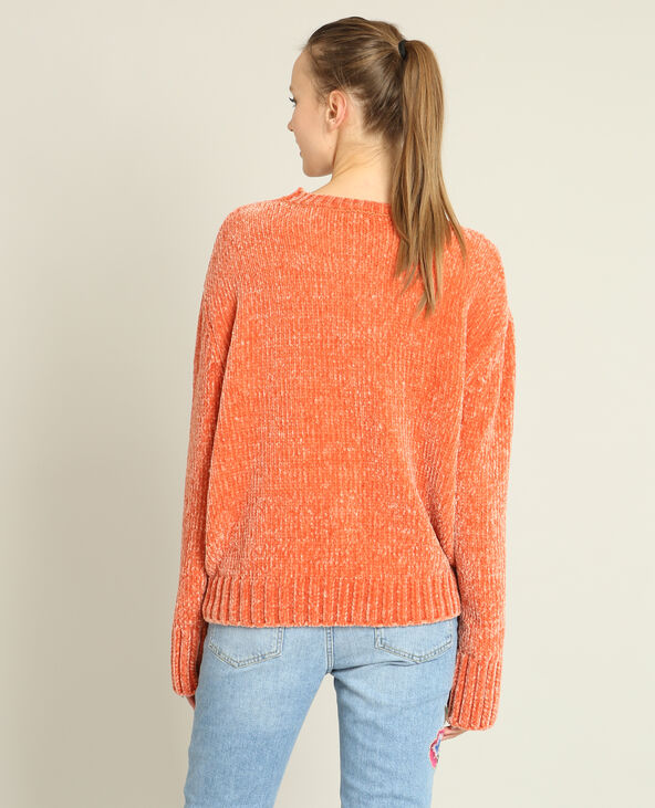 Pull maille chenille femme clearance