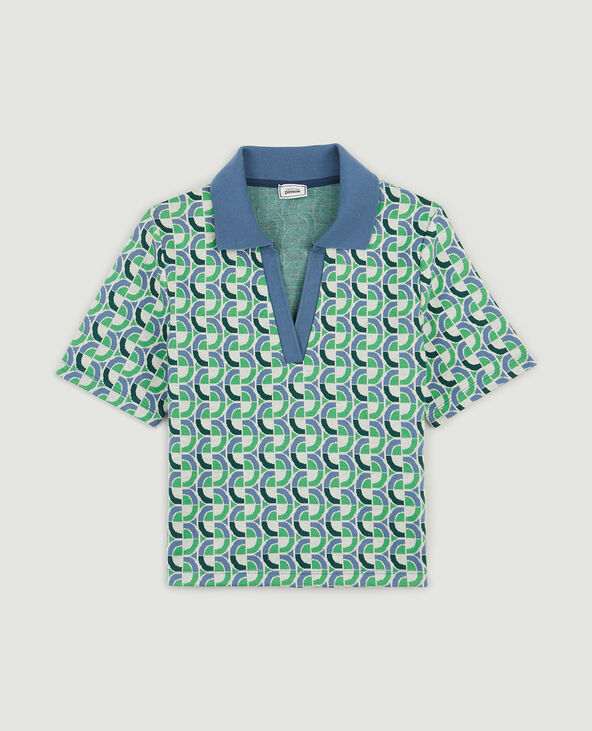 Top court col polo vert olive - Pimkie