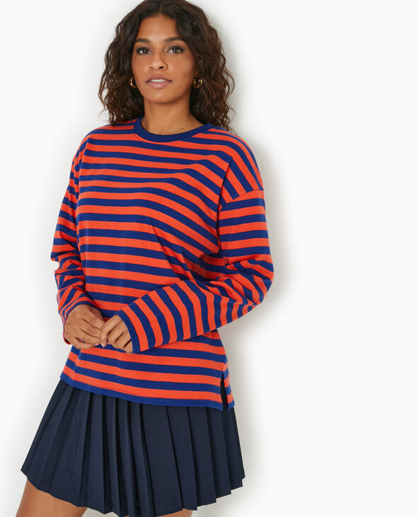 Marinière oversize manches longues bleu marine - Pimkie