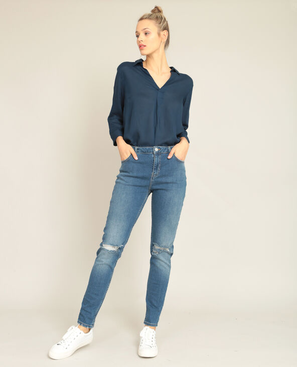 Blouse col V bleu marine - Pimkie