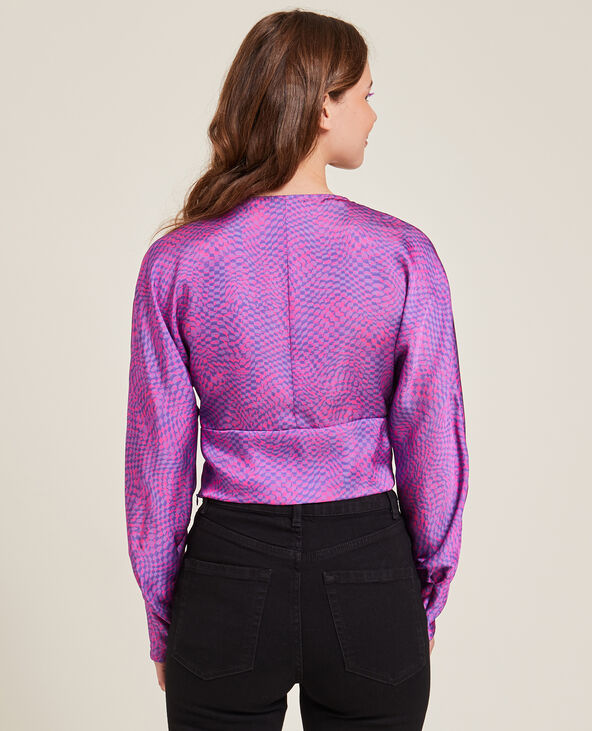 Blouse courte col V violet - Pimkie