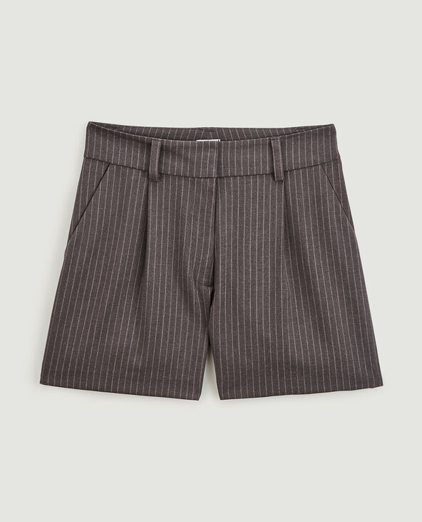 Short taille haute à pinces taupe - Pimkie