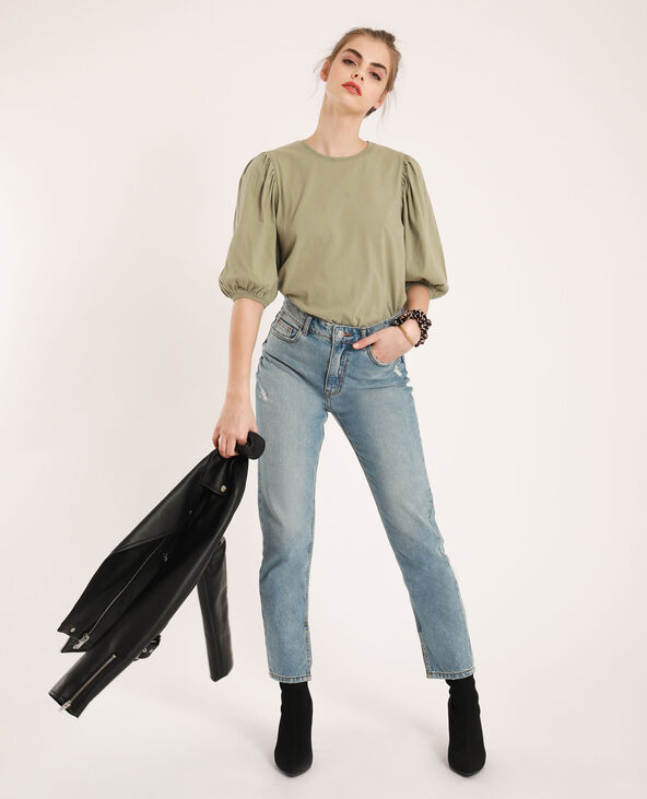 T-shirt manches ballon taupe - Pimkie