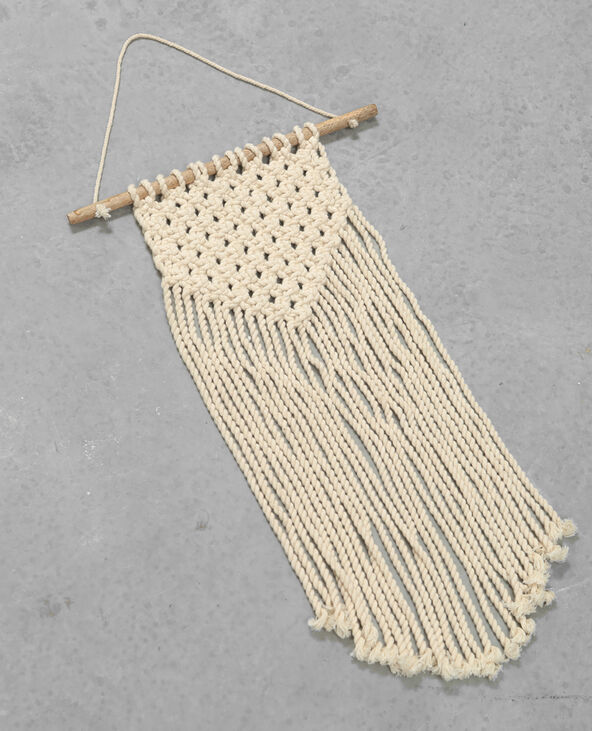 Mini tapisserie murale macramé blanc - Pimkie