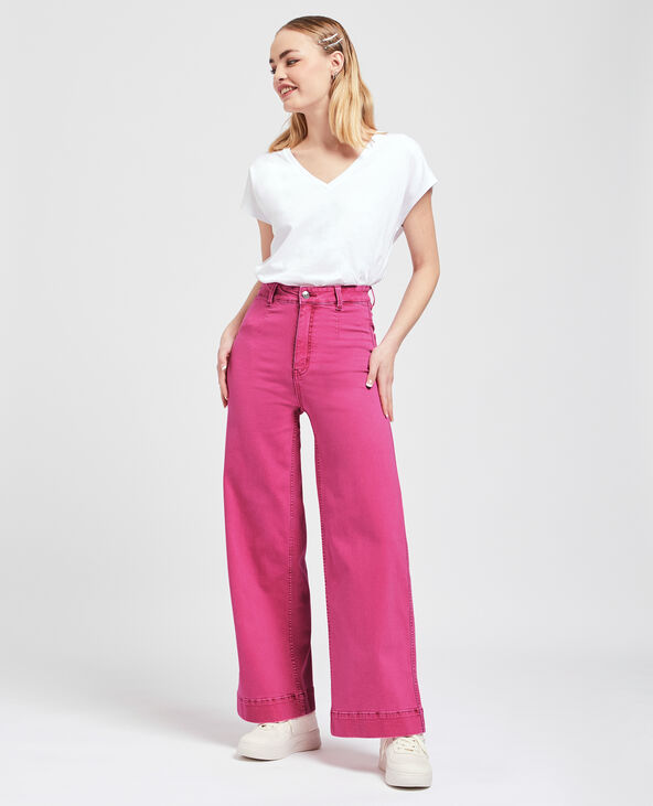 Jean large effet délavé rose - Pimkie