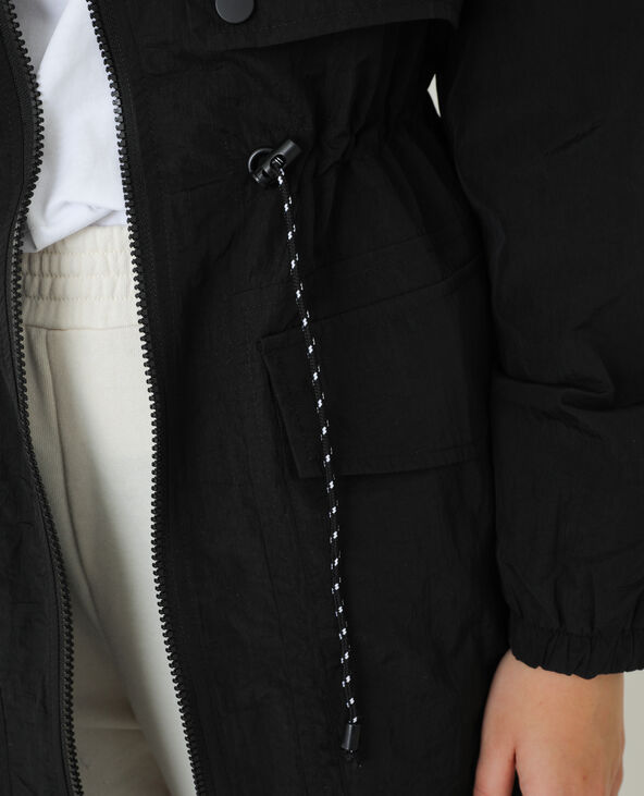 Manteau long coupe-vent noir - Pimkie