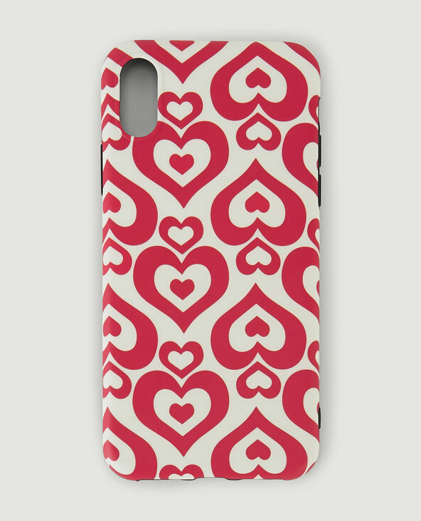 Coque iPhone "cœurs" rouge - Pimkie