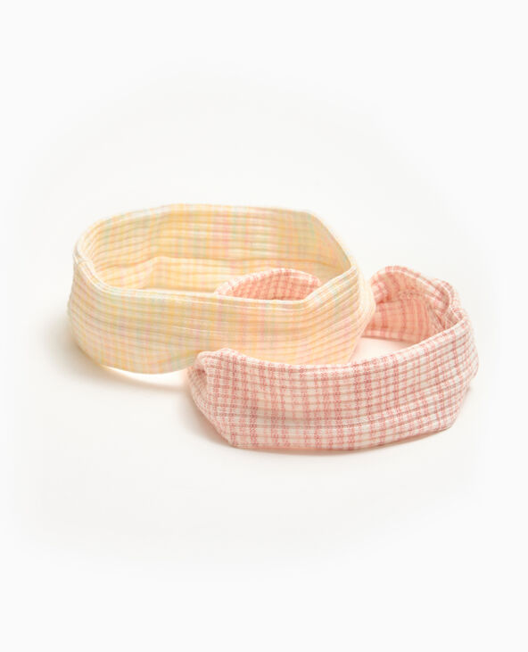 Lot de 2 bandeaux en maille côtelée rose - Pimkie