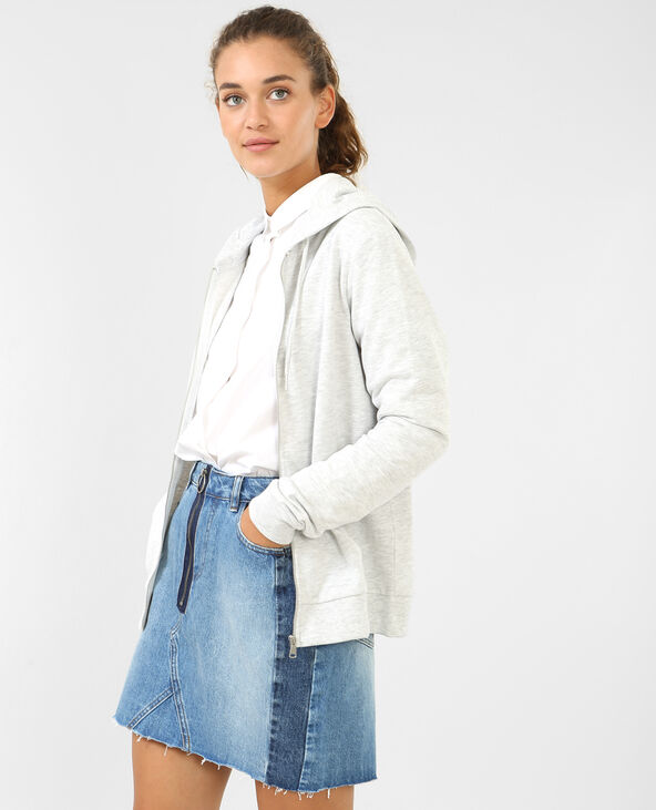 Gilet à capuche gris chiné - Pimkie