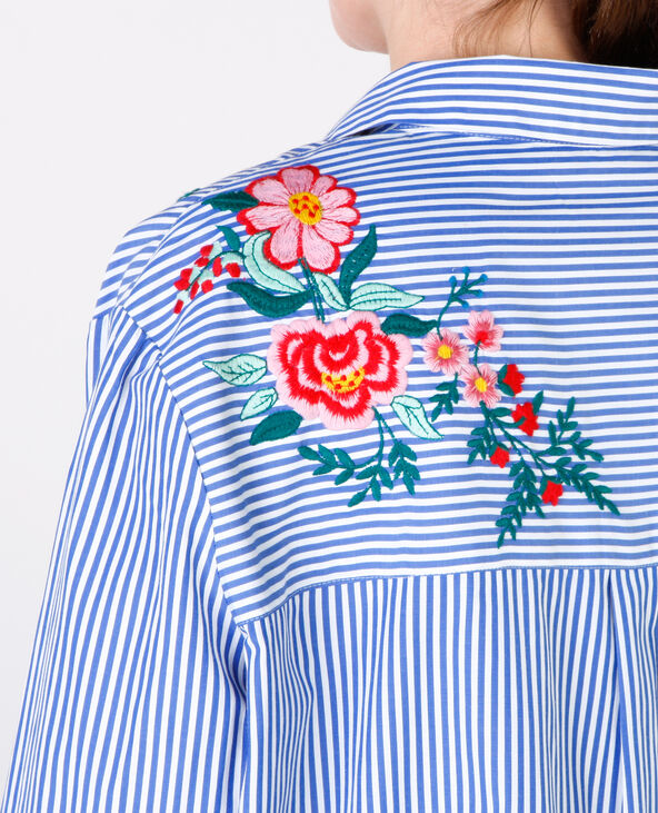 Chemise rayée avec broderie blanc - Pimkie