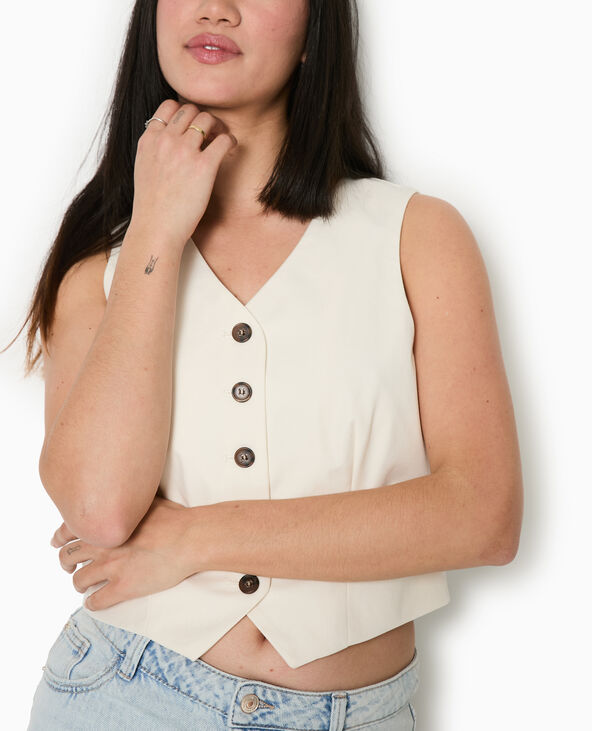 Gilet de barman boutonné blanc - Pimkie