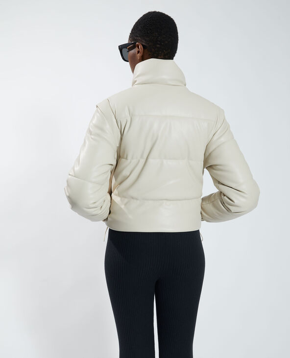 Doudoune en simili cuir beige - Pimkie