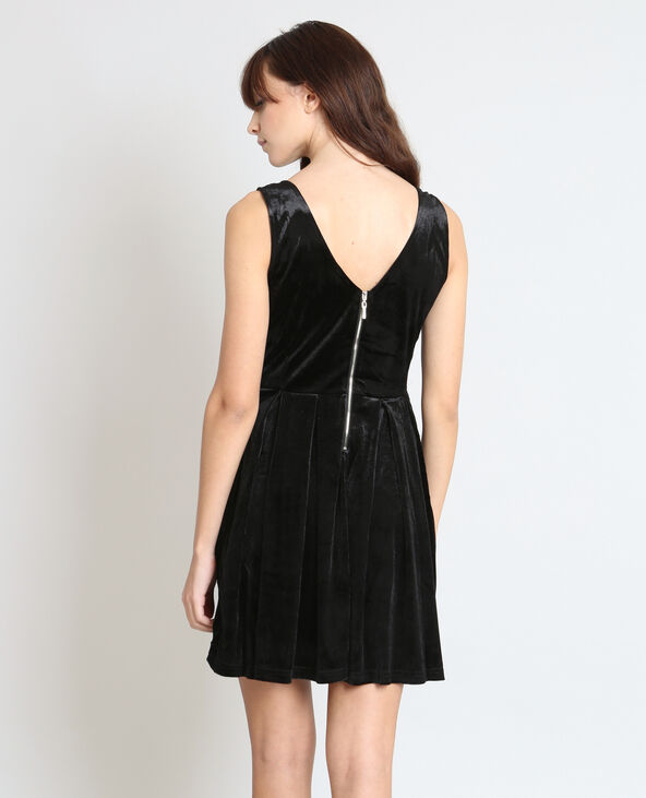 Robe patineuse velours noir - Pimkie