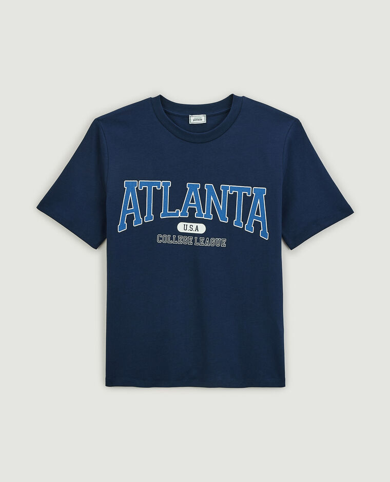 T-shirt col rond bleu foncé - Pimkie
