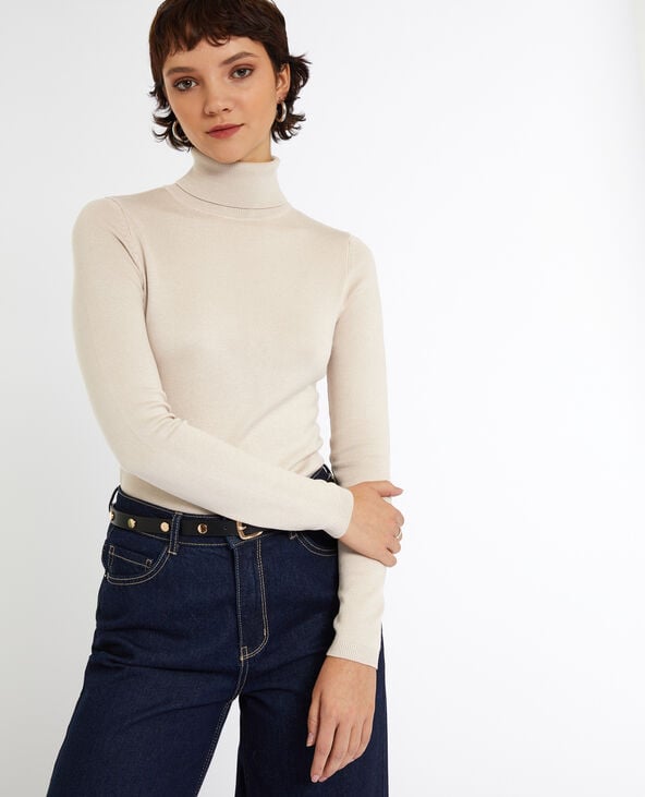 Pull à col roulé beige - Pimkie