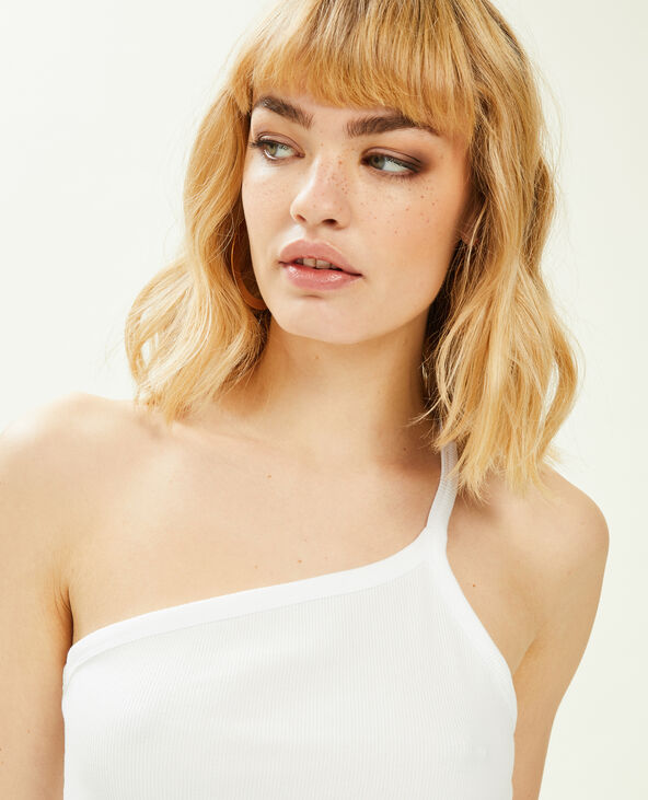 Top asymétrique 1 bretelle blanc - Pimkie