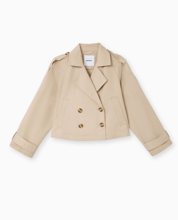 Trench court en toile beige - Pimkie