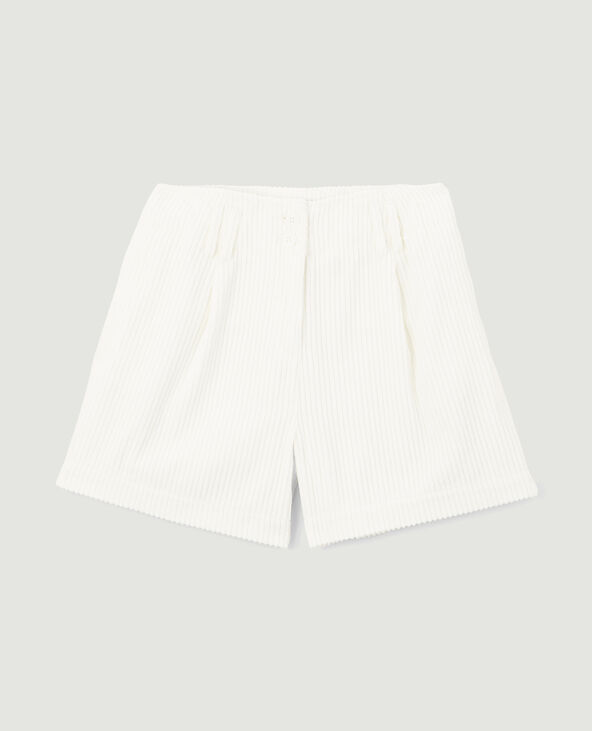 Short velours taille haute avec pinces blanc - Pimkie