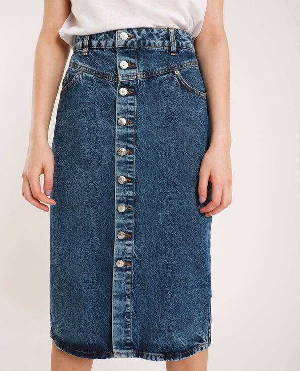 Jupe midi en jean bleu - Pimkie