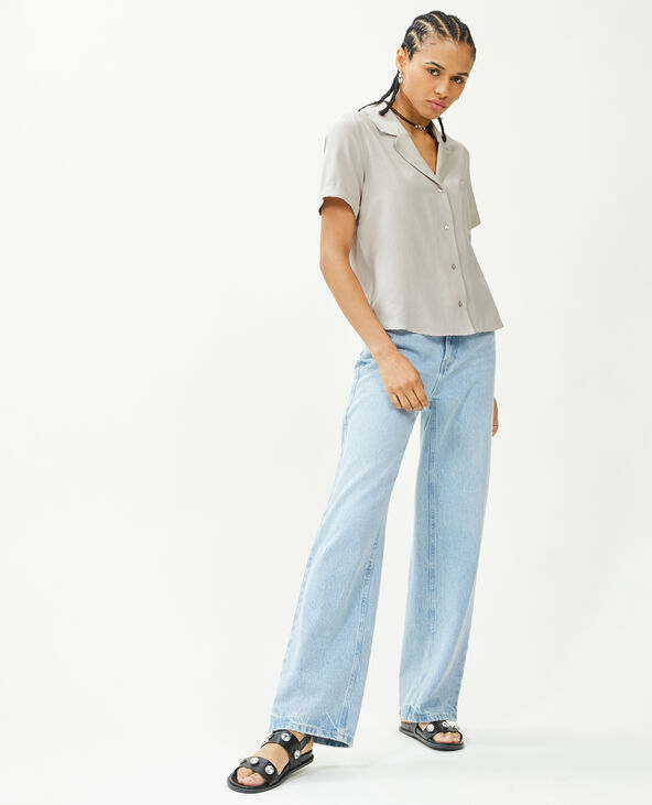 Chemise courte avec lin sable - Pimkie