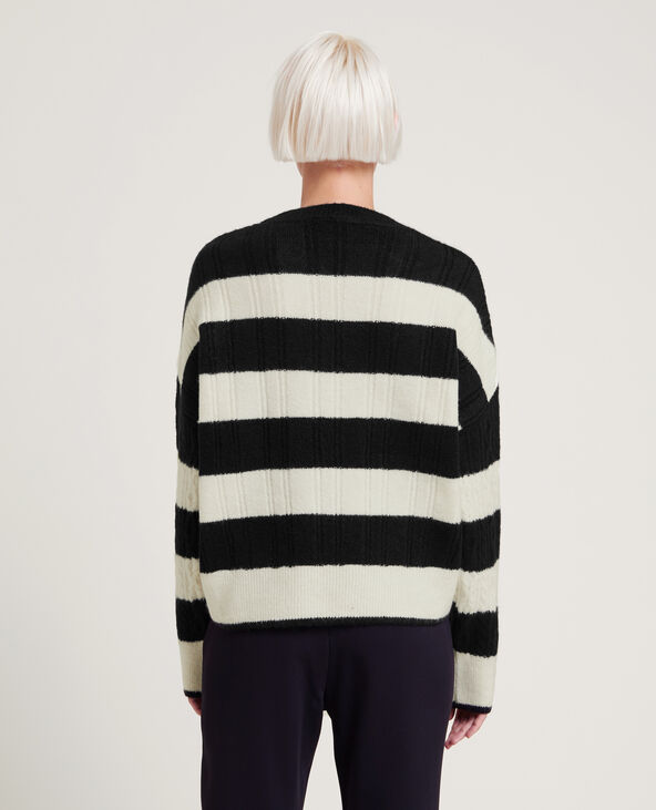 Pull en maille torsadée noir - Pimkie