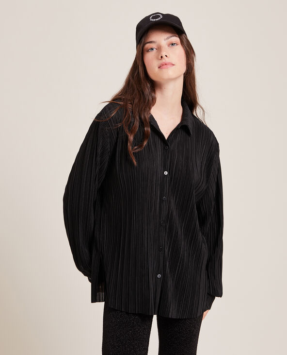 Chemise en plissé permanent noir - Pimkie